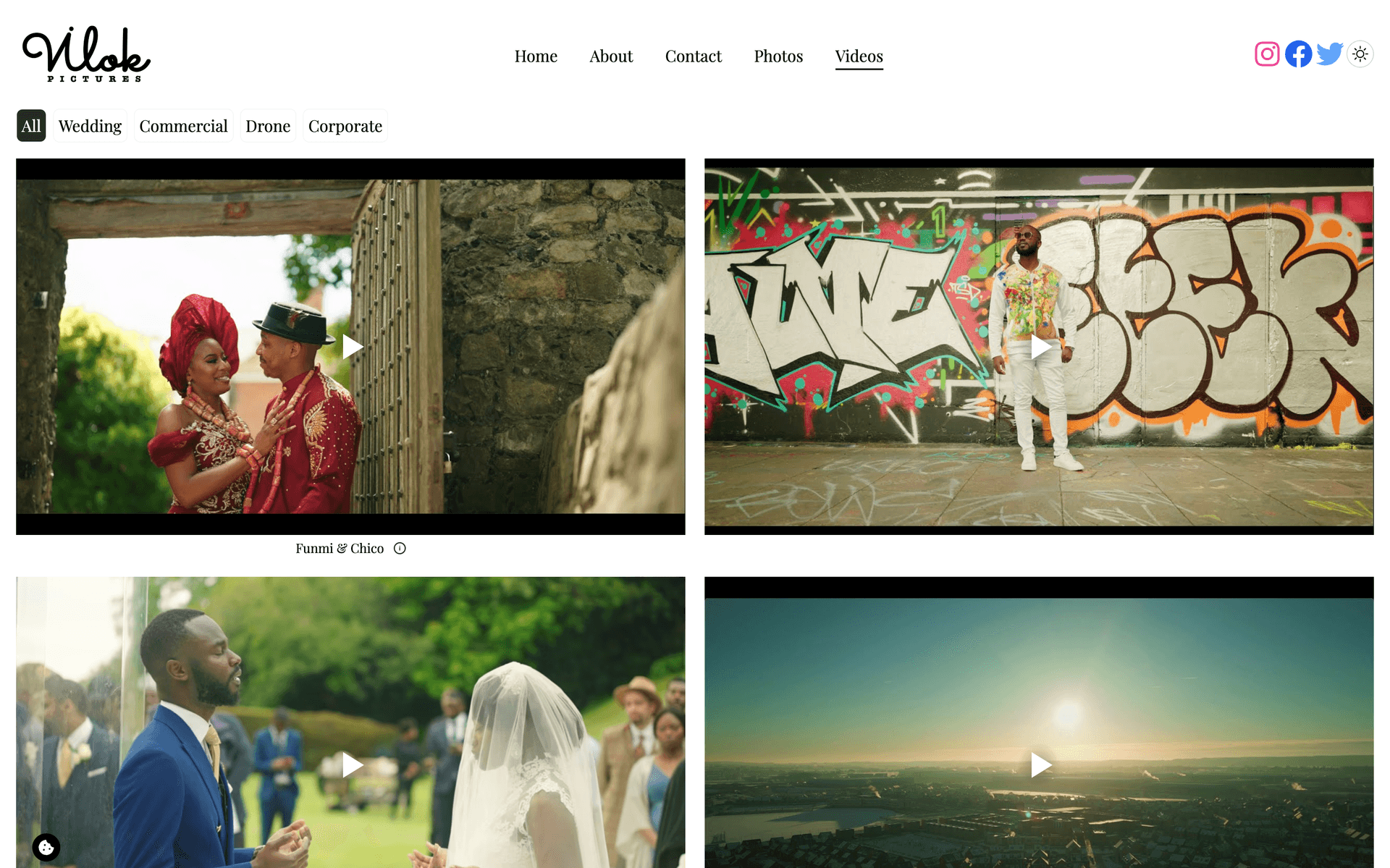 videos page screenshot